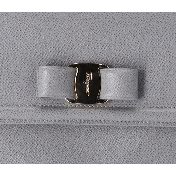 Salvatore Ferragamo Carry Shoulder Bag 21G697 Gray Leather - Picture 2 of 8